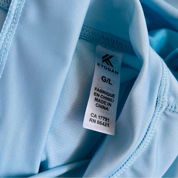 Kyodan | Blue Glass Longline Mock Neck Bikini Watercolor Flower NWT L - Picture 11 of 13